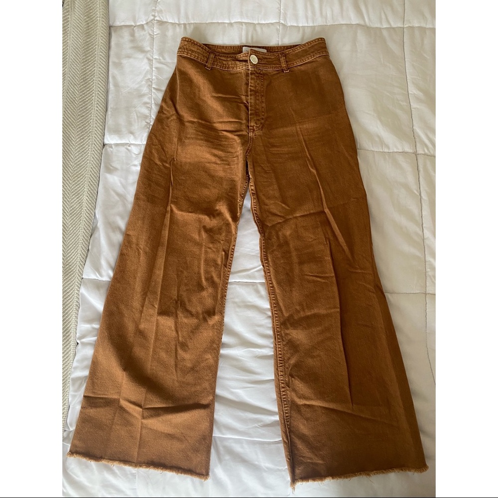 Zara Woman Marine Straight Camel Pant Size 10